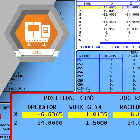 CNC-4003 Move the Axes by Rotating the Jog Handle on a CNC Lathe