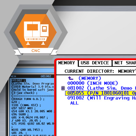 CNC-4005 Select a Part Program from Memory on a CNC Lathe